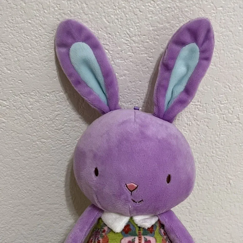 Bunnies By The Bay Bunny Rabbit Purple Green Plush Stuffed Animal Butterflies